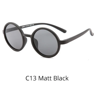 Matt Black Ralferty/ Новые поляризованные солнцезащитные очки для детей, мальчиков и девочек, модные круглые солнцезащитные очки для младенцев, UV400 очки, детские оттенки K8232 - Цвет линз: Matt Black