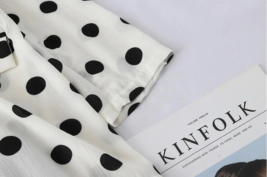 Повседневный шифоновый блейзер в горошек Женская офисная одежда с вырезами