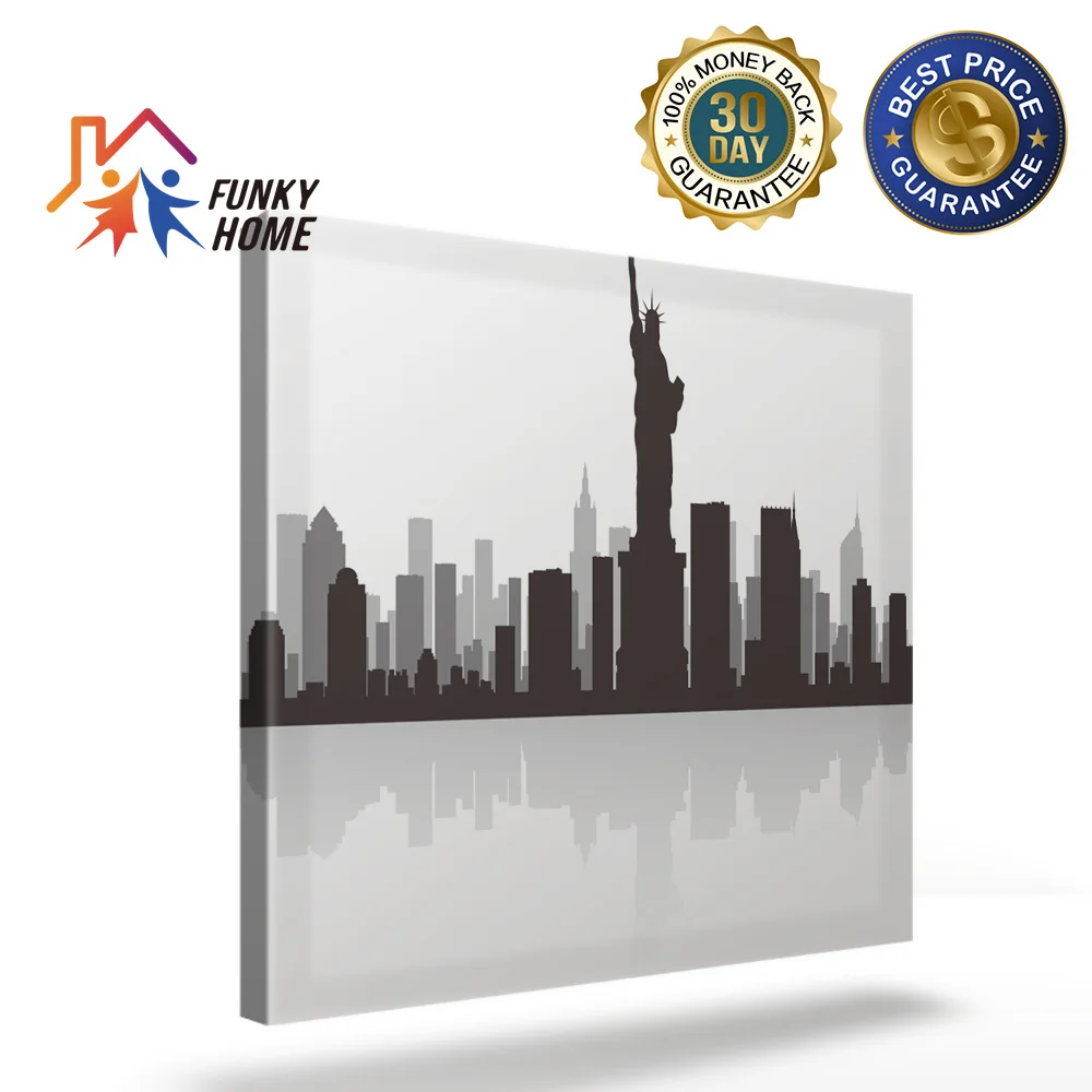 FunkyHome пейзаж холщовая живопись Новый горизонт береговая линия бизнес-город