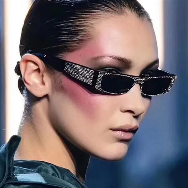 

Fashion Square Sunglasses Women Sun Glasses Purple Flash Sunglass Lady Shining Party Female Shades Sunglases Black oculos G415