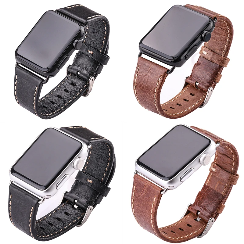 Мягкие Тонкие Ремешки для наручных часов из натуральной кожи Apple Watch Series 4 3 2 1