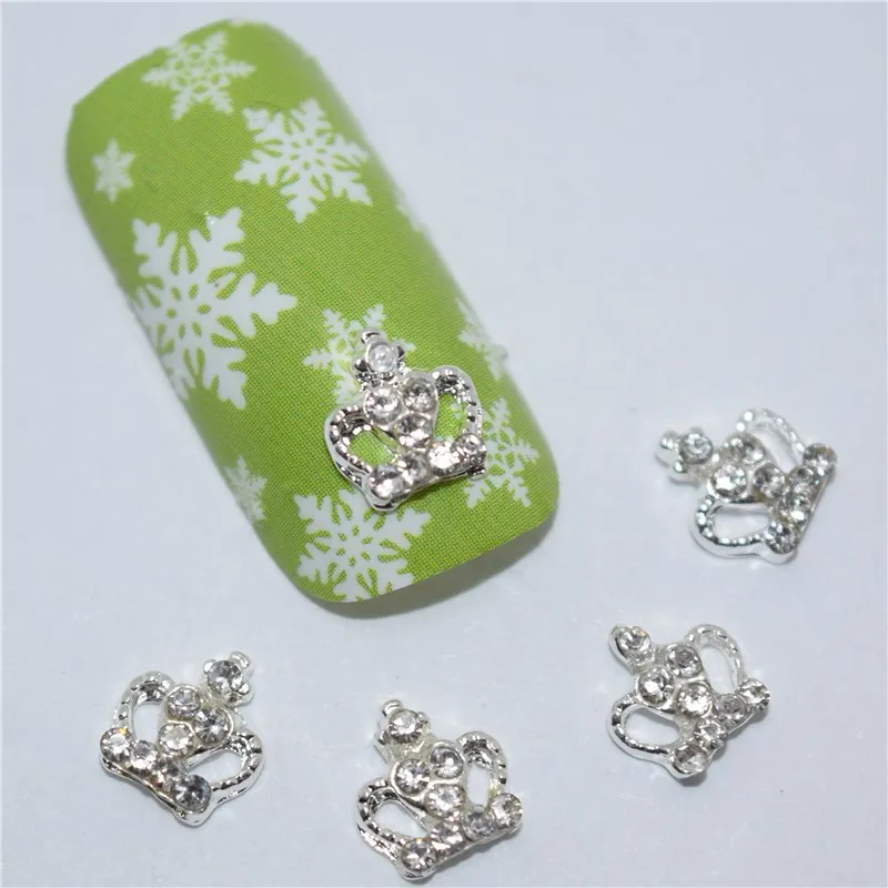 10 шт новая великолепная белая алмазная корона 3D металлический сплав украшения