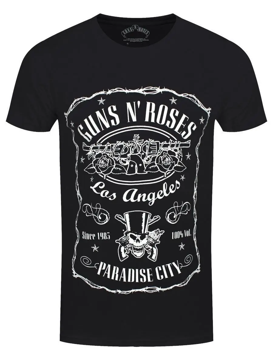 Пистолеты N Roses Paradise City Для мужчин черная футболка 100% хлопок короткий рукав o