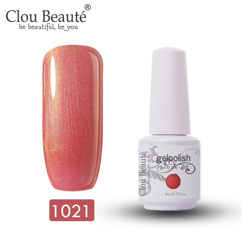 Clou Beaute Гель-лак Soak Off Hybrid UV Полупостоянный Гель-лак Esmalte Гель-лак 8 мл Подарочный набор Гель-лак для нейл-арта праймер - Цвет: 1021