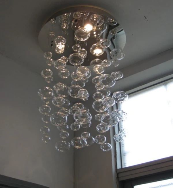

Murano Due concave point Bubble Glass pendant light fixture Flat ball Suspension LED dropLamp modern living room lamps Luminaria