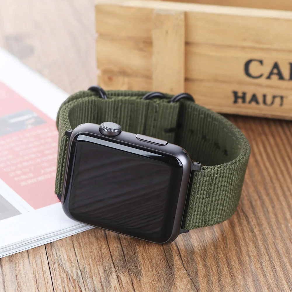 От XIYUZHIYI тканый нейлоновый ремешок для apple watch 42 мм 38 спортивный браслет наручных