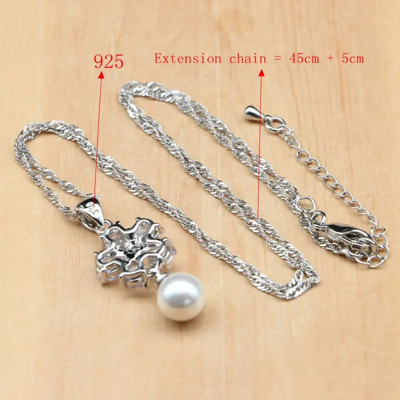 Набор ювелирных украшений из пресноводного жемчуга в виде бабочки с фианитами 925