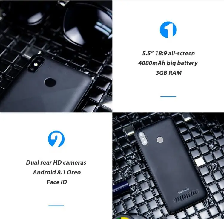 VERNEE T3 PRO 5 дюйма 18:9 полный Дисплей Face ID 4G смартфон MT6739 4 ядра + 3 GB 16 Android 8 1 13MP двойной