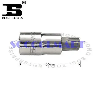 

2Pcs 55mm Long 1/2-inch Drive T30 Steel Torx Screwdriver Bit Socket