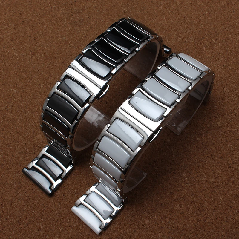 

Watchband Ceramic strap between stainless steel 20mm 22mm watch band strap for Huawei Smart Watch GT2/watch 2pro/Samsung watches