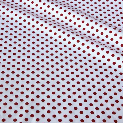 A white dot Хлопок саржевая ткань темно-красная ткань в горошек для DIY детей постельный принадлежности подушки ремесла платье ручная работа лоскутное шитье Текстиль - Цвет: A white dot