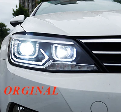 Orginal Eyes Для VW Volkswagen Lamando фары- Lamando светодиодный головной фонарь DRL объектив H7 HID - Цвет: Orginal Eyes