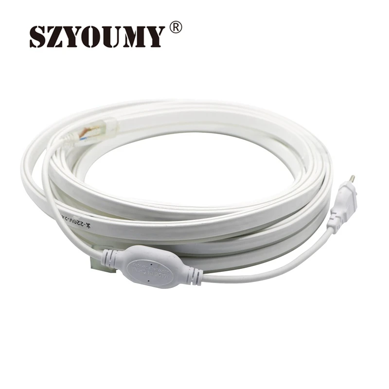 SZYOUMY мини неоновые гибкие 2835 SMD светодиодные трубки 220В вывески полосы теплый