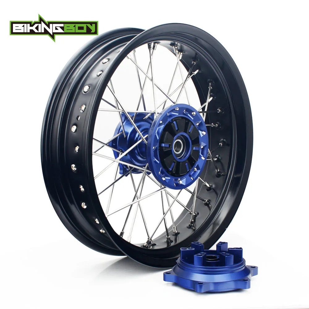 Rear Blue BIKINGBOY 1" Supermoto для Suzuki DRZ 400 SM 2005- DRZ 400 00-04 DRZ400S 00-17 DRZ400E 00-07 Передние Задние Колеса Диски ступицы - Цвет: Rear Blue