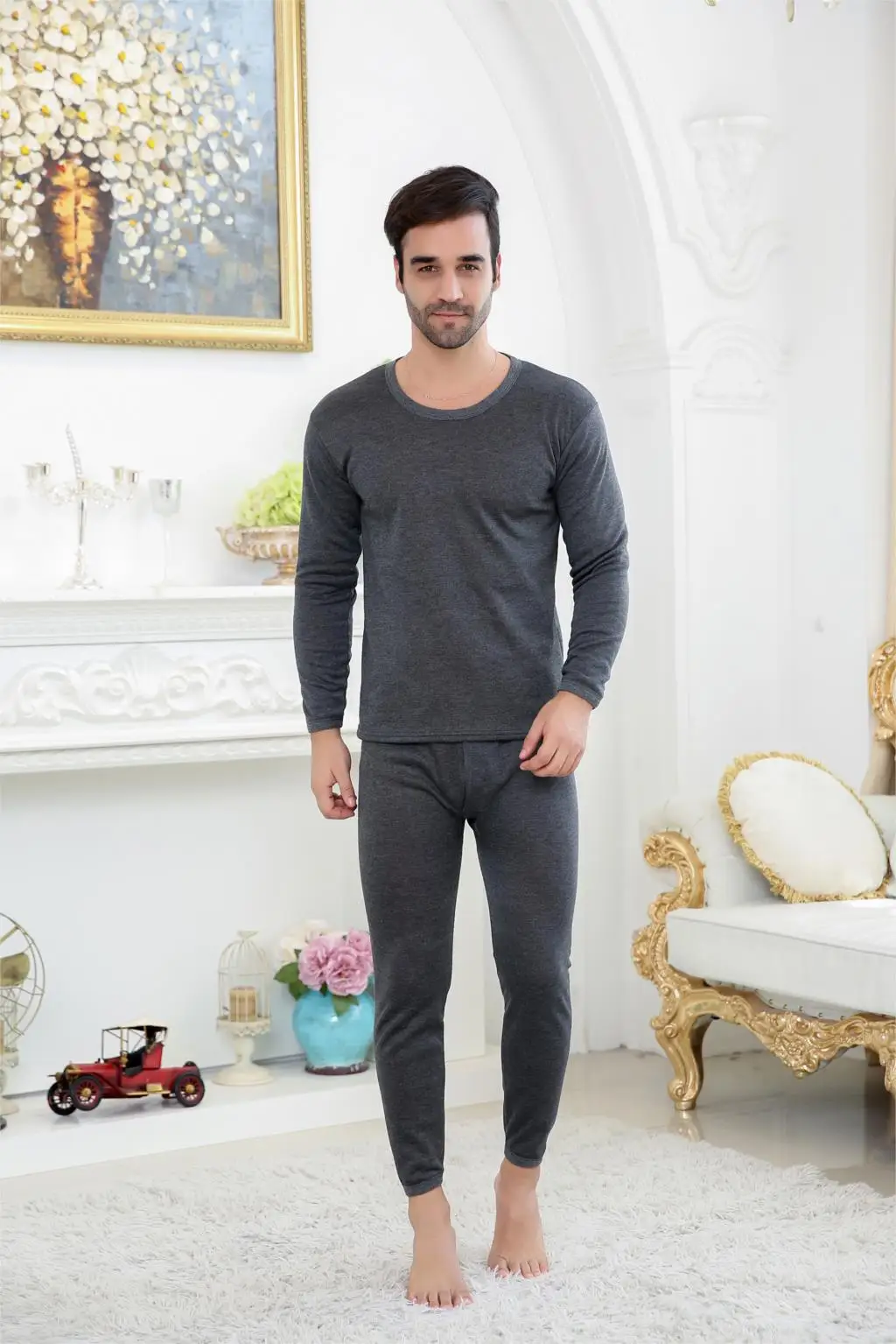 Men Dark Grey Зимние белья для мотоциклистов sottotuta мото флис, носки унисекс, Ropa Interior Moto для Для мужчин Для женщин с длинным рукавом футболки для Лыжный Спорт снизу - Цвет: Men Dark Grey