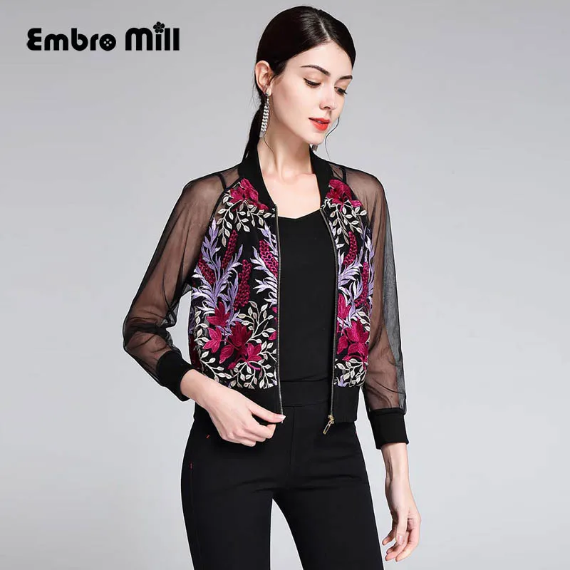 Женские топы Летние Вышитые винтажные safflower перспективное короткое пальто