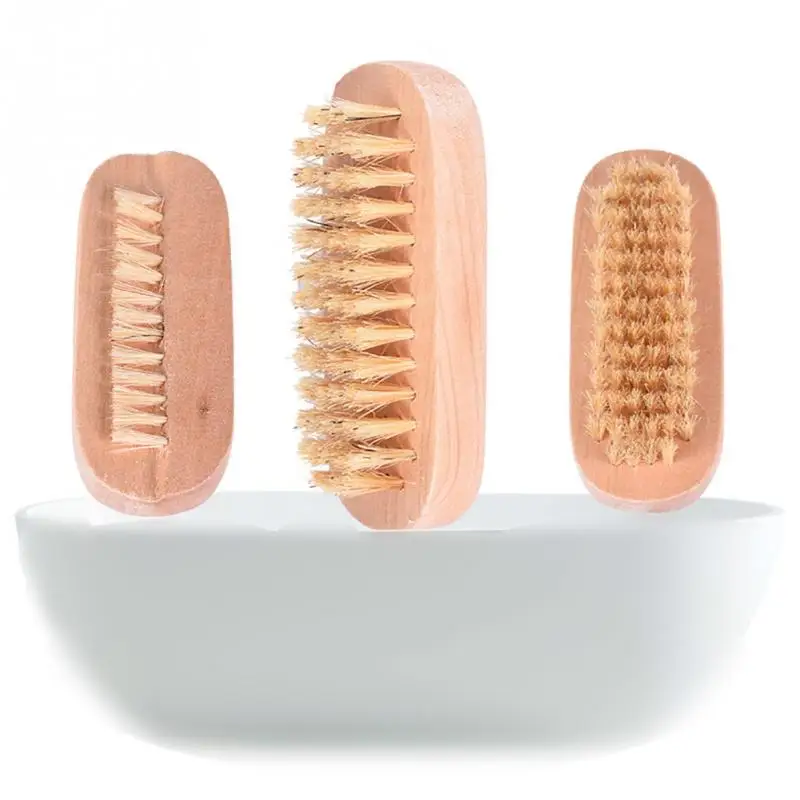 Wooden Bamboo Nail brush Cactus Bristle Massage Tool Double Sides Brush Hair Spa Professional Pedicure Manicure | Красота и здоровье