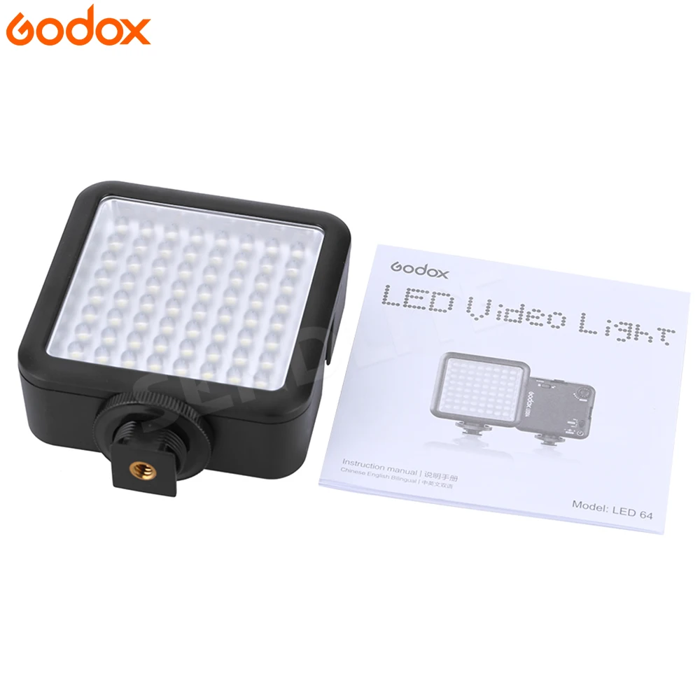 Godox 64 LED Video Camera On-camera Light for DSLR Camcorder mini DVR Selfie News Interview Macrophotography | Электроника