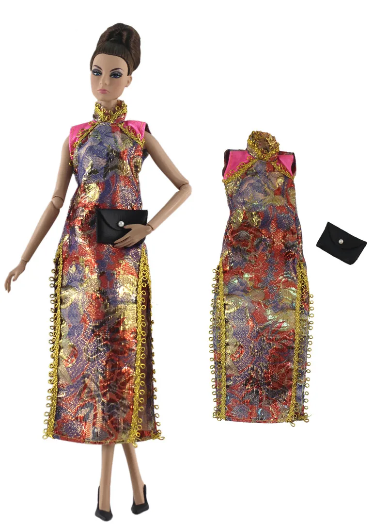 

National costume Doll Dress / Cheongsam Party Gown Outfit Clothing Wedding Dress For 1/6 BJD Xinyi FR ST Barbie Doll , 2019 New