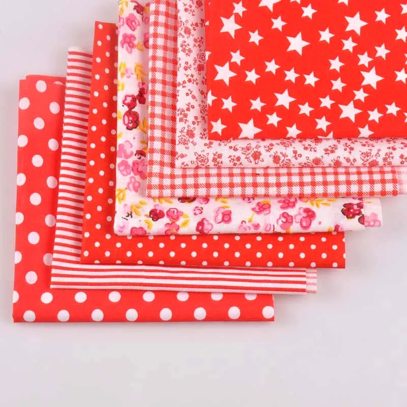 7 шт./компл. 25x25 см красные Лоскутные ткани для шитья сумок одеяла DIY одежда малышей