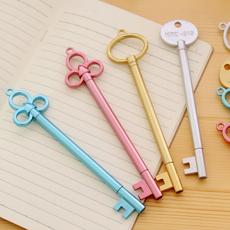 3 Pcs/lot Creative Retro Key Gel Pen 0.38mm Plastic Student School Office Supply Escolar Papelaria | Канцтовары для офиса и