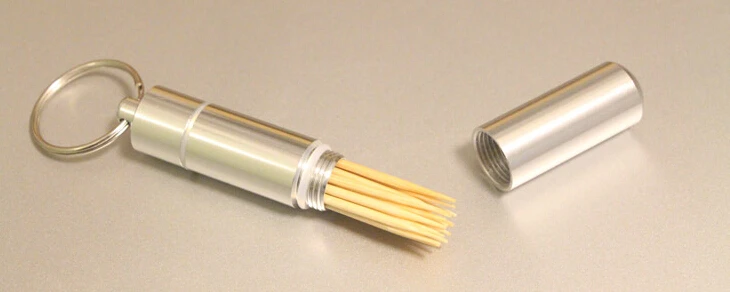 

2016 new fashion Portable toothpick box toothpicks extinguishers aluminium outdoor sports gifts