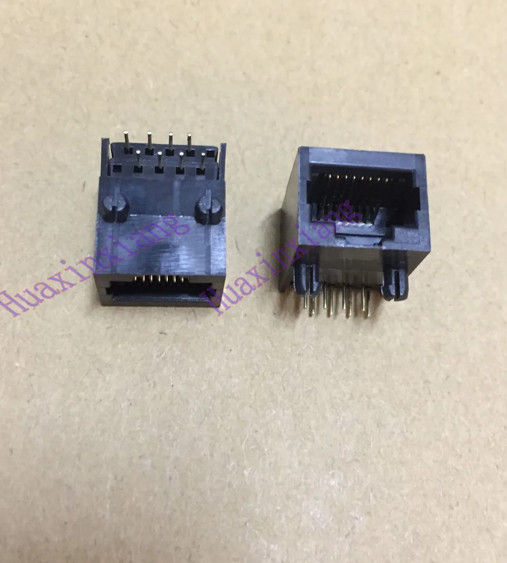 

20PCS/Lot Black RJ45 8P8C Jack Connector Plastic PCB Mount Network Internet Modular 18.5mm Length