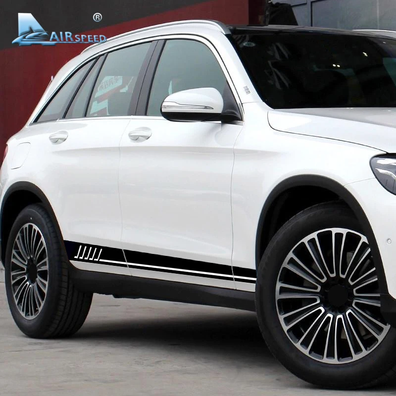 Airspeed автомобильные боковые полосы наклейки гоночные черные для Mercedes Benz E Class W212 W213