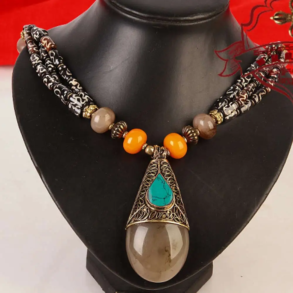 Очаровательное ожерелье из тибетского серебра бесплатная доставка|Подвески| |