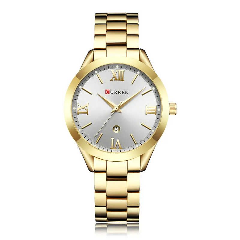 CU900705 without box Relogio Feminino CURREN 9007, женские часы, Топ бренд, роскошные золотые женские часы из нержавеющей стали, классический браслет, женские часы - Цвет: CU900705 without box