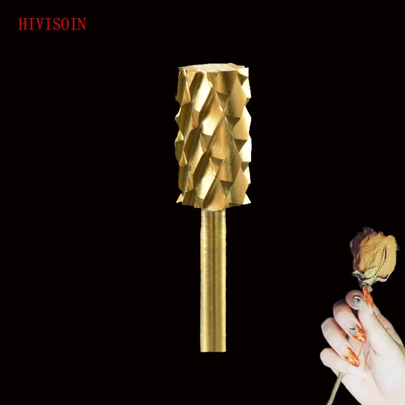 HIVISOIN -4 шт-карбидная Шлифовальная головка для ногтей-большая цилиндрическая