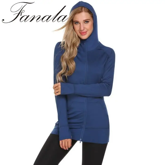 Куртка с капюшоном длинным рукавом легкий Active Full-zip Hoodie Для женщин | Женская