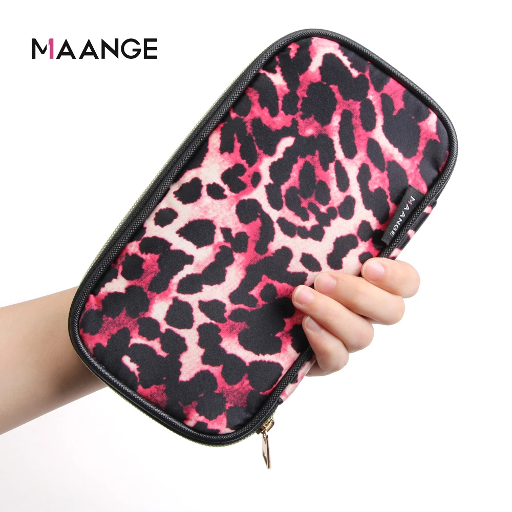 MAANGE женские косметички для макияжа с леопардовым узором дорожные