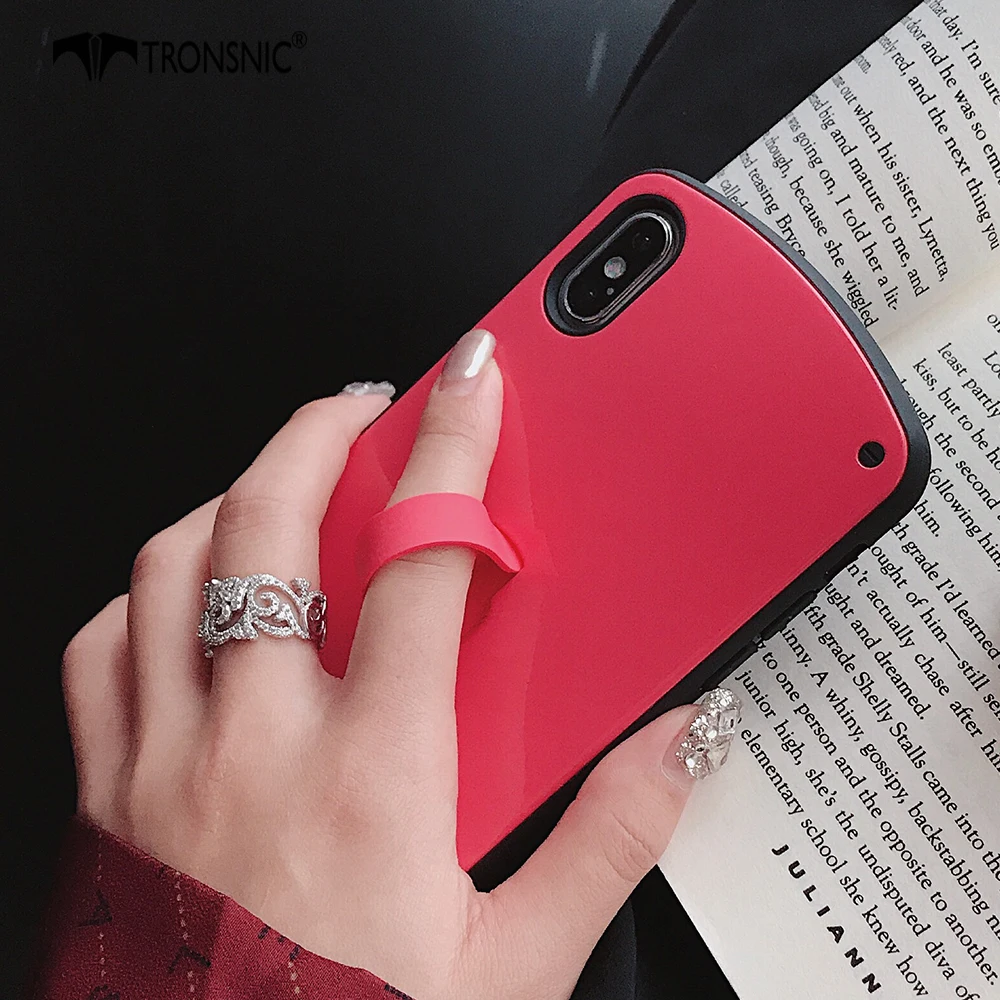 Простой черный чехол TRONSNIC для телефона iPhone X XS MAX XR роскошные чехлы подставки с
