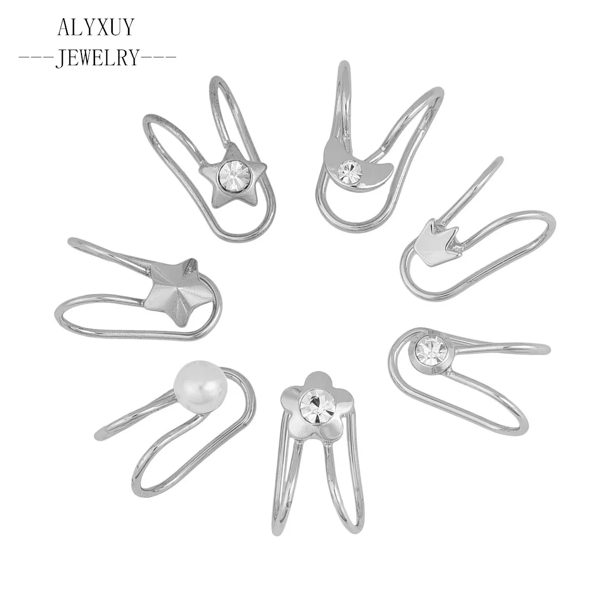 Новая мода Луна Звезда Корона клип серьги набор дизайн mix симпатичные изделия