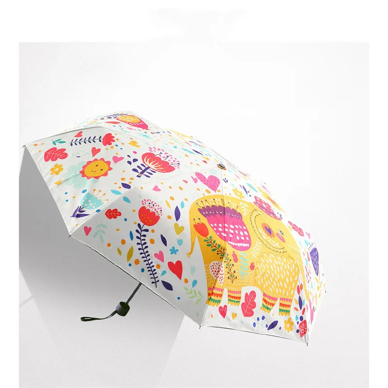Creative elephant Folding Umbrella Cute Mini Compact Lightweight Travel Rain women men Waterproof/UV Protective parasol | Дом и сад