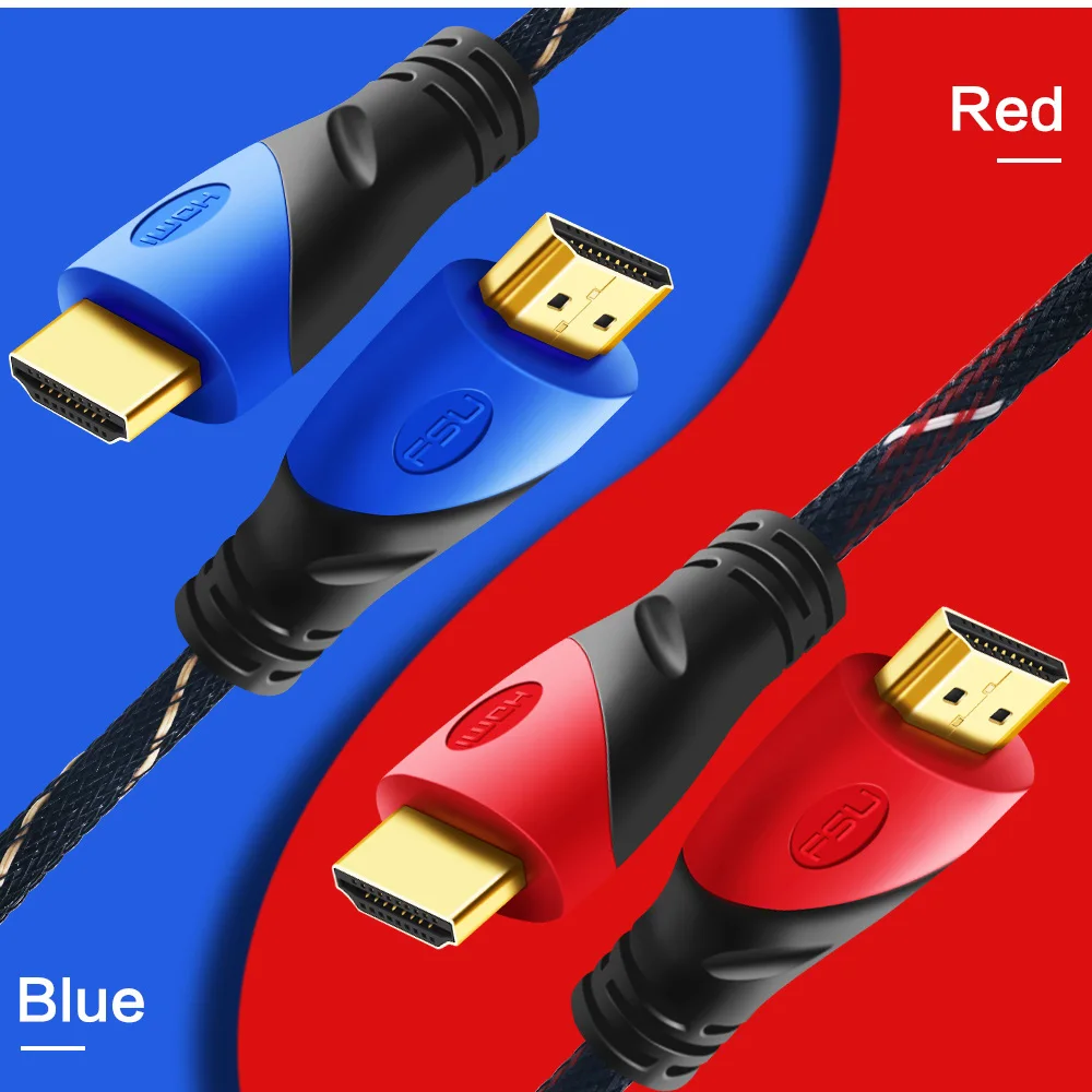 FSU тонкий Высокоскоростной HDMI кабель позолоченное соединение с Ethernet 1080P цифровой кабель, 0,5 м, 1 м, 1,5 м, 2 м, 3 м, 5 м, 8 м, 10 м, 15 м
