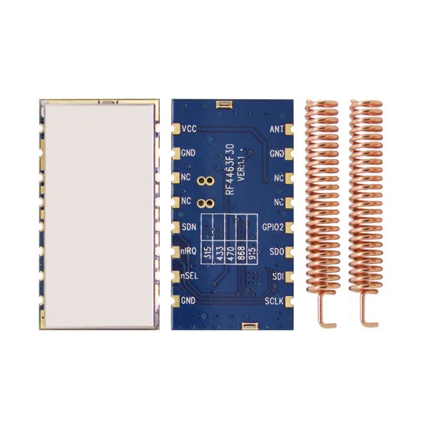 

2pcs/lot High Performance Si4463 RF Transmitter and Receiver RF4463F30 High Power 1W 30dBm Wireless Transceiver Module in 433MHz