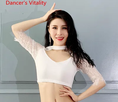 Only Top as Photo Одежда для занятий танцами живота, новинка, весенне-летняя длинная юбка со шлейфом, кружевной топ из модала, индийский танцевальный костюм для выступлений - Цвет: Only Top as Photo
