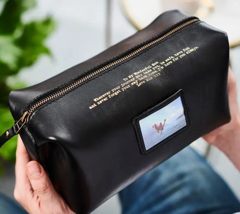 Итальянская натуральная кожа косметичка для макияжа сумки мужчин и женщин сумка