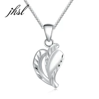 jhsl brand fine jewelry real s925 sterling silver novelty female girls women necklaces chain heart pendant