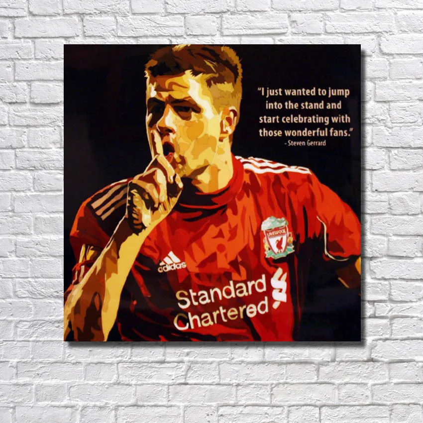 Постер Steven Gerrard для футбольных звезд расписанный вручную картина маслом