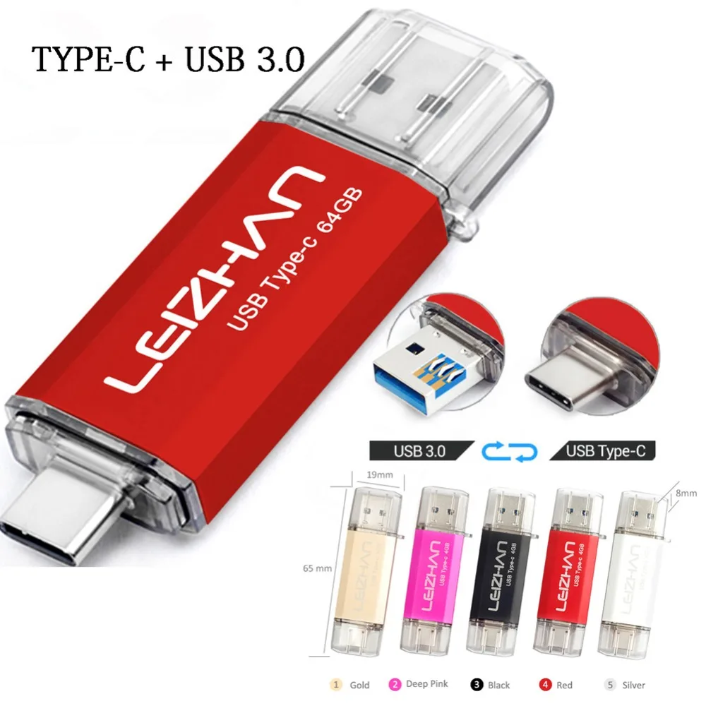 128 ГБ usb флеш накопитель leizhan type c 256 высокоскоростной tipo 3 0 64 32 16 ГБ|USB