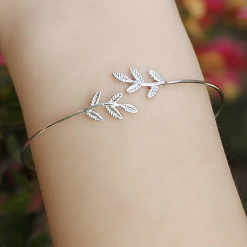 L163 новые Pulseiras мужские Bijoux Love Leaves открытые очаровательные браслеты на запястье и
