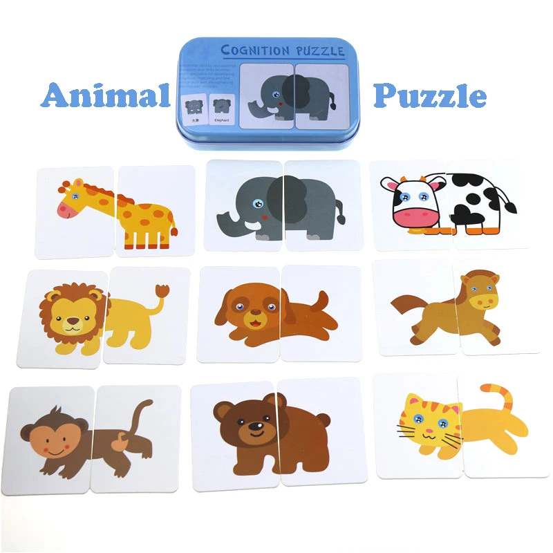 32 шт./кор. Детские Обучающие Развивающий Пазл карточки фрукты животные дорожные