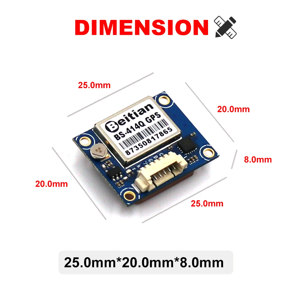 Компактный GPS-модуль BEITIAN управления полетом компас QMC5883L AMP2.6/PIX4/PIXHAWK BS-414Q |