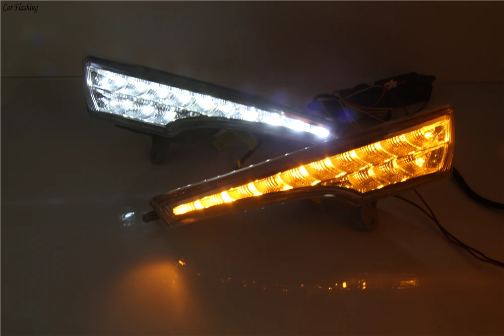 Car Flashing 2Pcs DRL For Nissan Altima Teana 2013 Daytime Running Lights fog lamp cover headlight 12V Daylight