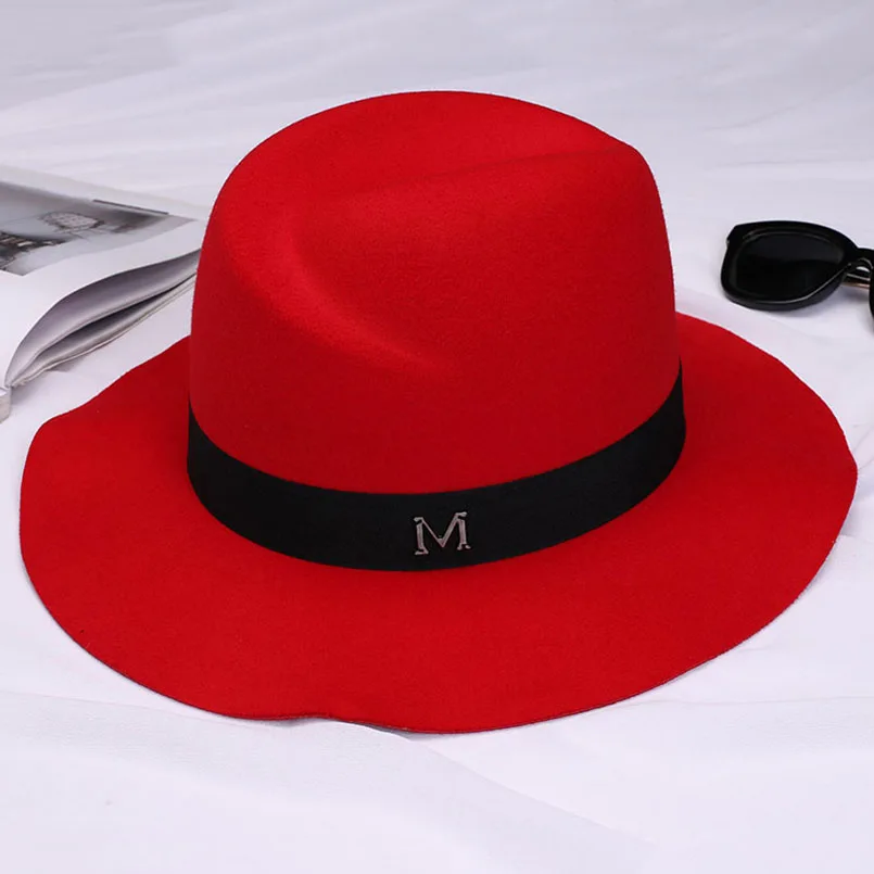 2019 Новая Мода Шерсть Женская однотонная Fedora высокое качество Structued шерстяные