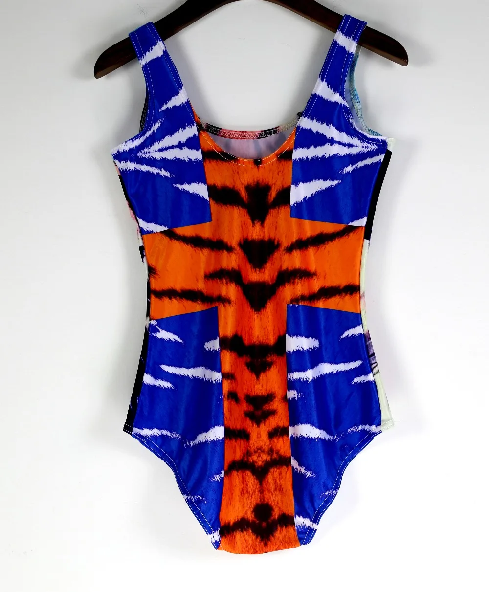 Бесплатная доставка 2017 Новый тренд женский слитный купальник свирепый принт