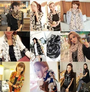 2014 New arrival High Quality Fashion Chiffon Scarf Gradual colors georgette female silk scarves shawl | Аксессуары для одежды